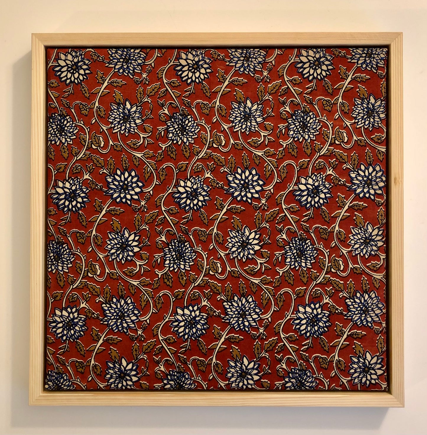 8-Kerala bleu, Tapisserie sur cadre - Décoration salon.