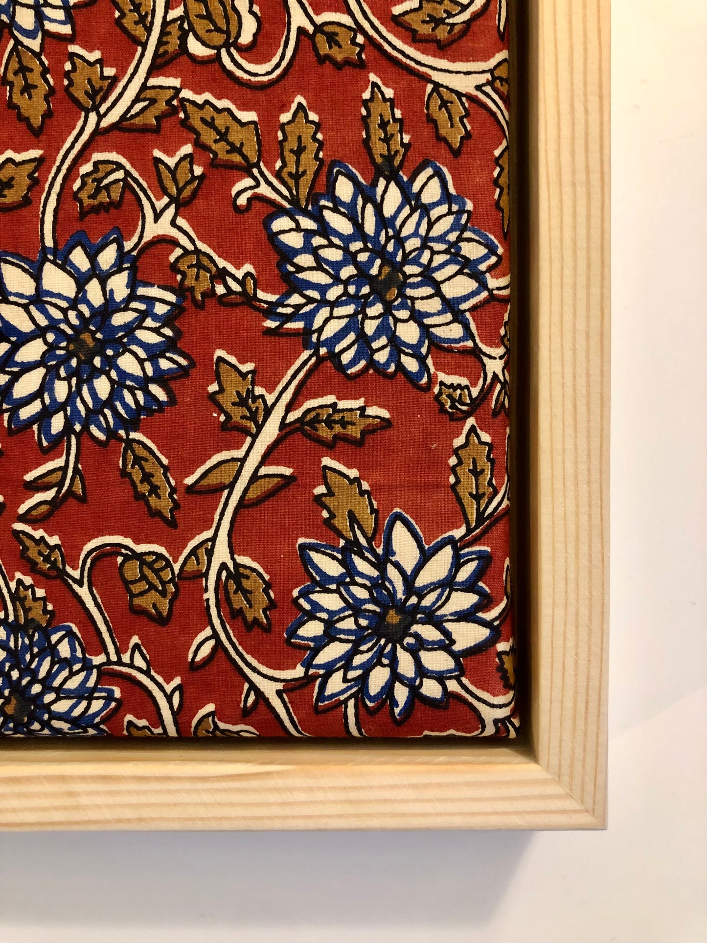 8-Kerala bleu, Tapisserie sur cadre - Décoration salon.