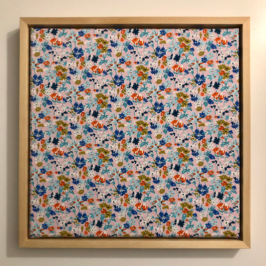 5-Pavot Bleu, Tapisserie sur cadre - Décoration salon.