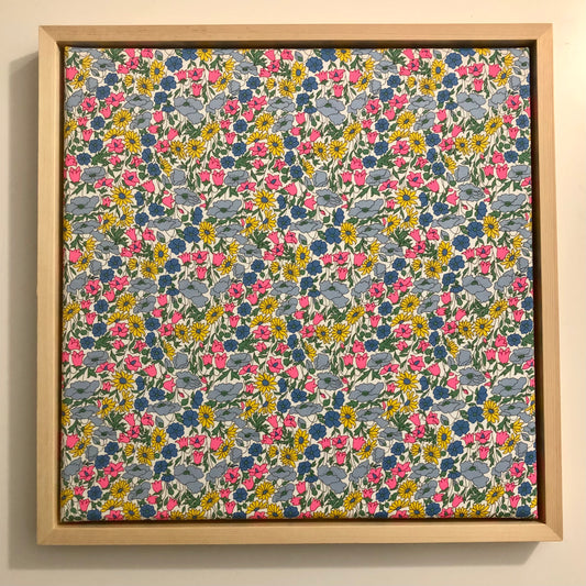 6-Pavot Rose, Tapisserie sur cadre - Décoration salon.
